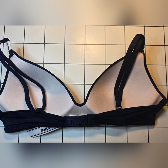 PINK Victoria's Secret Wireless Dark Blue Bra 34B/B75 NWT - Picture 3 of 3